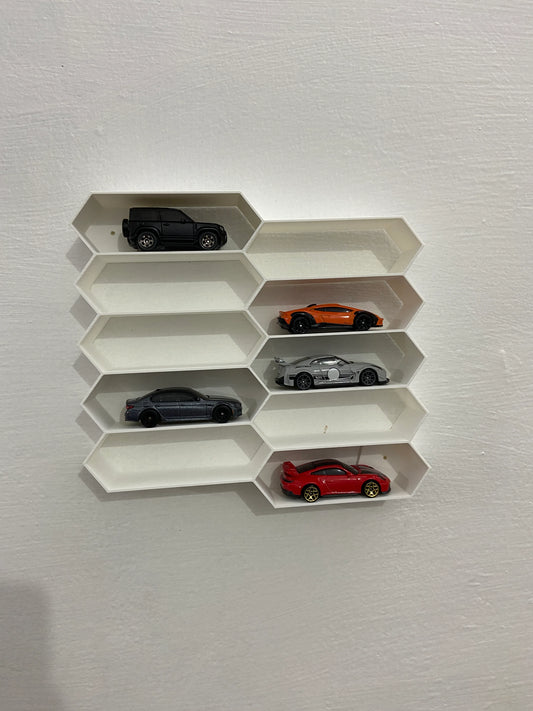 Honeycomb Hotwheels Storage - White